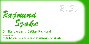 rajmund szoke business card